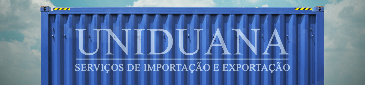 Container com a logomarca UNIDUANA - Serviços de Importação e Exportação